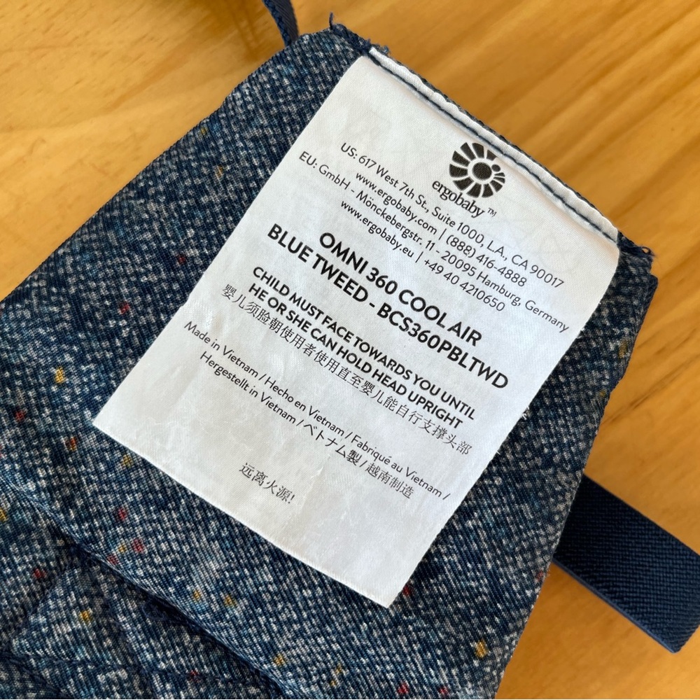 ERGOBABY OMNI 360 COOL AIR BLUE TWEED - Picture 5 of 5